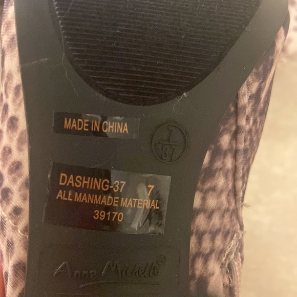 Anne Michelle snake skin print open toe booties size 7. - Picture 6 of 7